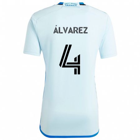 Kandiny Kinder Fernando Álvarez #4 Eisblau Auswärtstrikot Trikot 2024/25 T-Shirt