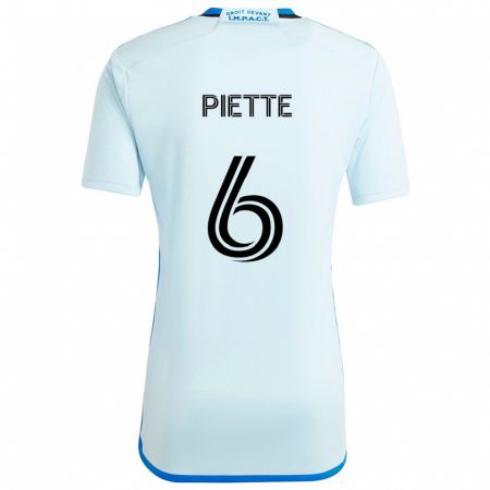 Kandiny Kinder Samuel Piette #6 Eisblau Auswärtstrikot Trikot 2024/25 T-Shirt