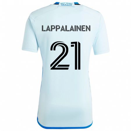 Kandiny Kinder Lassi Lappalainen #21 Eisblau Auswärtstrikot Trikot 2024/25 T-Shirt