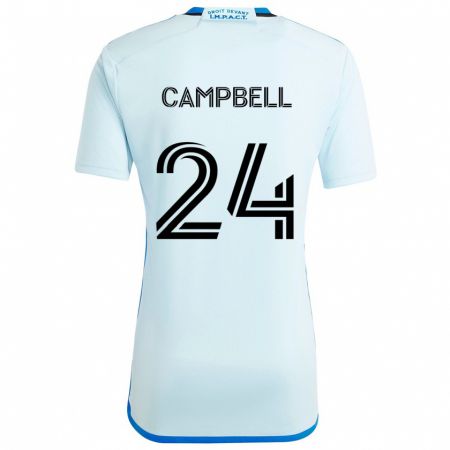 Kandiny Kinder George Campbell #24 Eisblau Auswärtstrikot Trikot 2024/25 T-Shirt