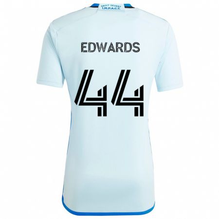 Kandiny Kinder Raheem Edwards #44 Eisblau Auswärtstrikot Trikot 2024/25 T-Shirt