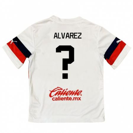 Kandiny Kinder Sergio Álvarez #0 Weiß Rot Auswärtstrikot Trikot 2024/25 T-Shirt