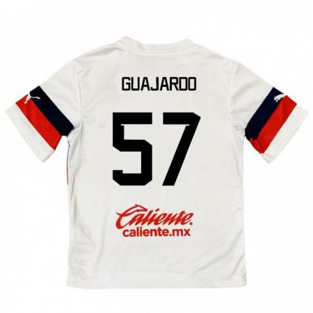 Kandiny Kinder Dylan Guajardo #57 Weiß Rot Auswärtstrikot Trikot 2024/25 T-Shirt