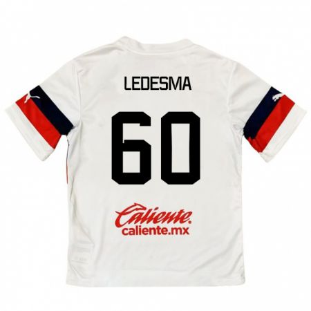 Kandiny Kinder Luis Ledesma #60 Weiß Rot Auswärtstrikot Trikot 2024/25 T-Shirt