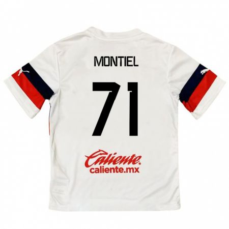 Kandiny Kinder Erick Montiel #71 Weiß Rot Auswärtstrikot Trikot 2024/25 T-Shirt