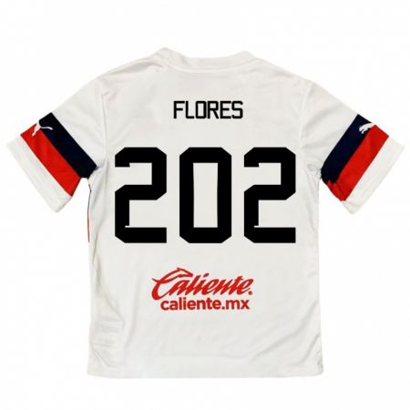 Kandiny Kinder Daniel Flores #202 Weiß Rot Auswärtstrikot Trikot 2024/25 T-Shirt