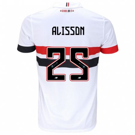 Kandiny Herren Alisson #25 Weiß Rot Schwarz Heimtrikot Trikot 2024/25 T-Shirt