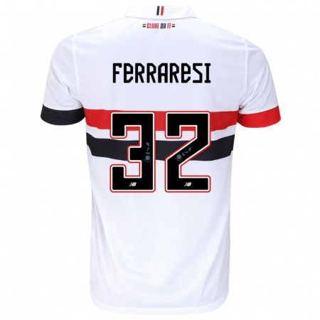 Kandiny Herren Nahuel Ferraresi #32 Weiß Rot Schwarz Heimtrikot Trikot 2024/25 T-Shirt