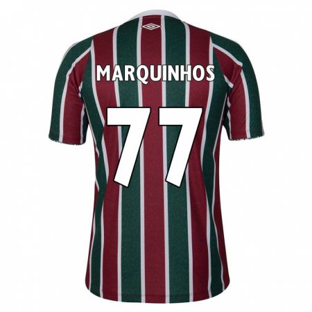 Kandiny Herren Marquinhos #77 Grün Kastanienbraun Weiß Heimtrikot Trikot 2024/25 T-Shirt