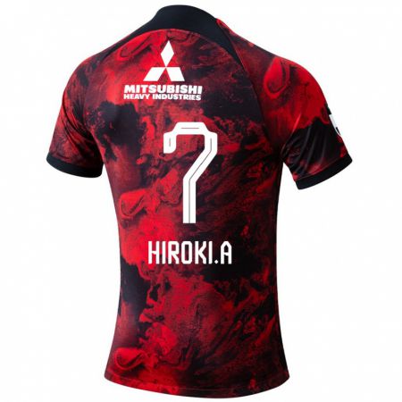 Kandiny Herren Hiroki Abe #7 Rot Schwarz Heimtrikot Trikot 2024/25 T-Shirt