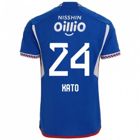 Kandiny Herren Hijiri Kato #24 Blau Weiß Rot Heimtrikot Trikot 2024/25 T-Shirt