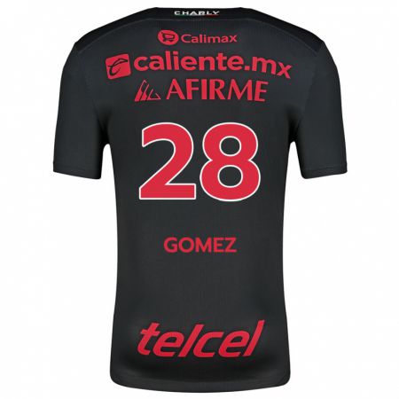 Kandiny Herren Alejandro Gómez #28 Schwarz Rot Heimtrikot Trikot 2024/25 T-Shirt