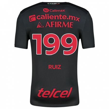 Kandiny Herren Emilio Ruiz #199 Schwarz Rot Heimtrikot Trikot 2024/25 T-Shirt