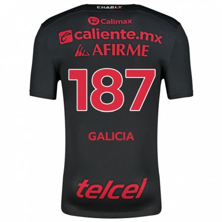 Kandiny Herren Carlos Galicia #187 Schwarz Rot Heimtrikot Trikot 2024/25 T-Shirt