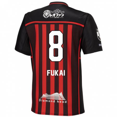 Kandiny Herren Kazuki Fukai #8 Rot Schwarz Heimtrikot Trikot 2024/25 T-Shirt