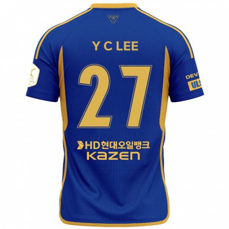 Kandiny Herren Chung-Yong Lee #27 Blau Gelb Heimtrikot Trikot 2024/25 T-Shirt