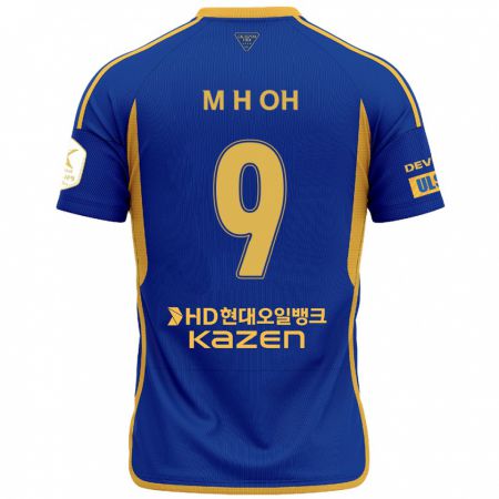 Kandiny Herren Hyun-Min Oh #9 Blau Gelb Heimtrikot Trikot 2024/25 T-Shirt