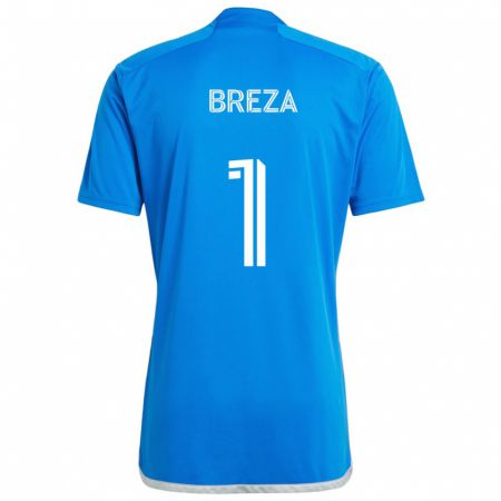 Kandiny Herren Sebastian Breza #1 Blau Weiss Heimtrikot Trikot 2024/25 T-Shirt