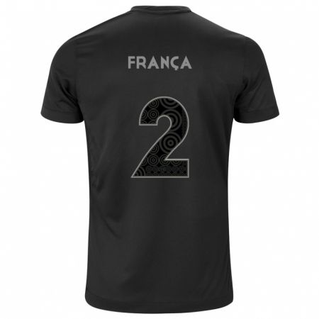 Kandiny Herren Matheus França #2 Schwarz Auswärtstrikot Trikot 2024/25 T-Shirt