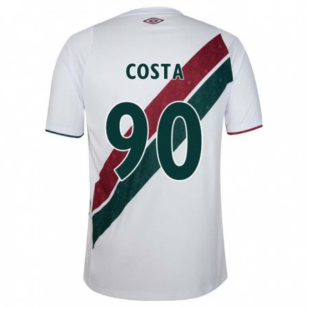 Kandiny Herren Douglas Costa #90 Weiß Grün Kastanienbraun Auswärtstrikot Trikot 2024/25 T-Shirt