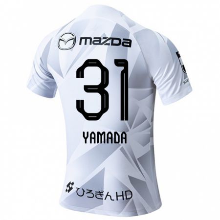 Kandiny Herren Manato Yamada #31 Weiß Grau Schwarz Auswärtstrikot Trikot 2024/25 T-Shirt