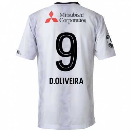 Kandiny Herren Diego Oliveira #9 Weiß Schwarz Auswärtstrikot Trikot 2024/25 T-Shirt