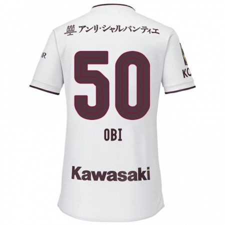 Kandiny Herren Powell Obinna Obi #50 Weiß Rot Auswärtstrikot Trikot 2024/25 T-Shirt