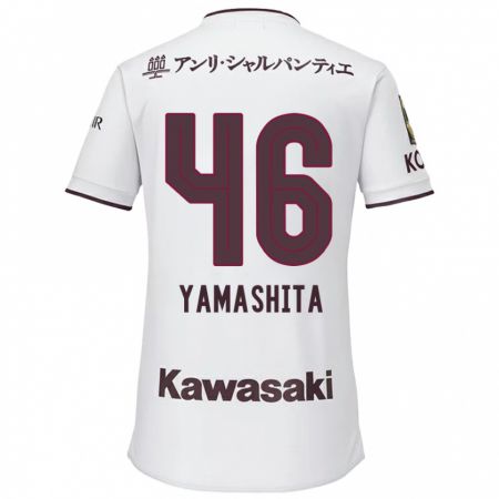 Kandiny Herren Hiroto Yamashita #46 Weiß Rot Auswärtstrikot Trikot 2024/25 T-Shirt