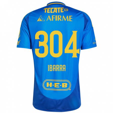 Kandiny Herren Luis Ibarra #304 Blau Gelb Auswärtstrikot Trikot 2024/25 T-Shirt