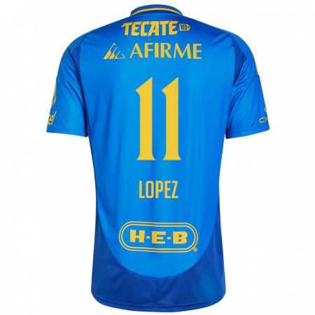 Kandiny Herren Nicolas Lopez #11 Blau Gelb Auswärtstrikot Trikot 2024/25 T-Shirt