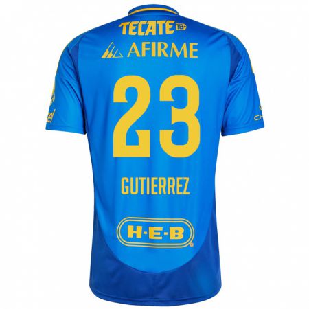 Kandiny Herren Jana Gutierrez #23 Blau Gelb Auswärtstrikot Trikot 2024/25 T-Shirt