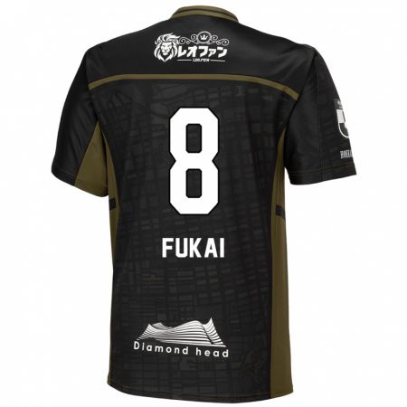 Kandiny Herren Kazuki Fukai #8 Schwarz Grün Auswärtstrikot Trikot 2024/25 T-Shirt