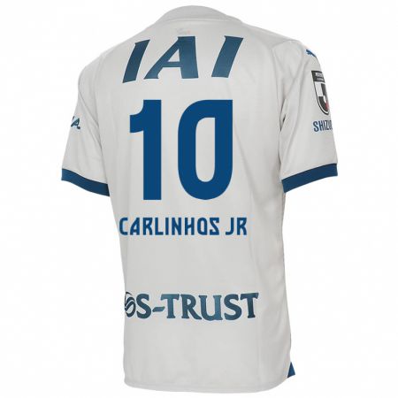 Kandiny Herren Carlinhos Junior #10 Weiß Blau Auswärtstrikot Trikot 2024/25 T-Shirt