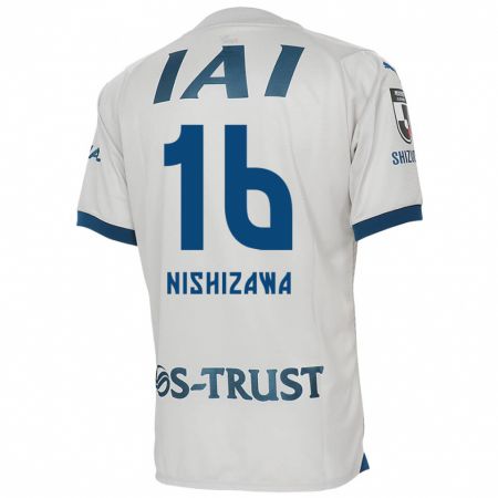 Kandiny Herren Kenta Nishizawa #16 Weiß Blau Auswärtstrikot Trikot 2024/25 T-Shirt