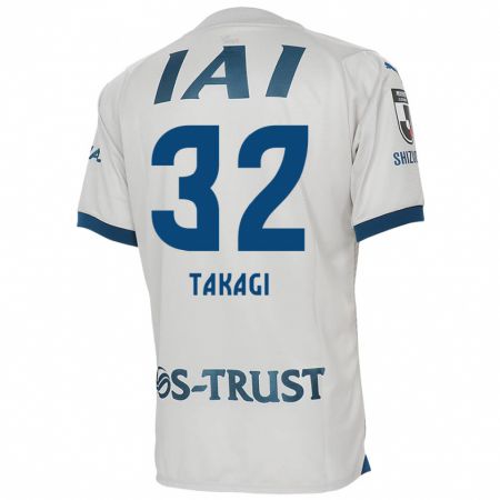 Kandiny Herren Sen Takagi #32 Weiß Blau Auswärtstrikot Trikot 2024/25 T-Shirt