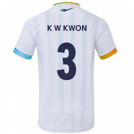 Kandiny Herren Wan-Kyu Kwon #3 Weiß Blau Auswärtstrikot Trikot 2024/25 T-Shirt