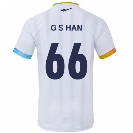 Kandiny Herren Seung-Gyu Han #66 Weiß Blau Auswärtstrikot Trikot 2024/25 T-Shirt