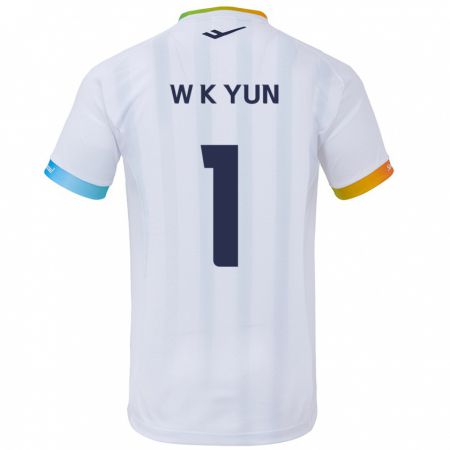 Kandiny Herren Ki-Wook Yun #1 Weiß Blau Auswärtstrikot Trikot 2024/25 T-Shirt