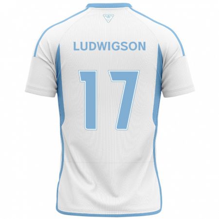 Kandiny Herren Gustav Ludwigson #17 Weiß Blau Auswärtstrikot Trikot 2024/25 T-Shirt