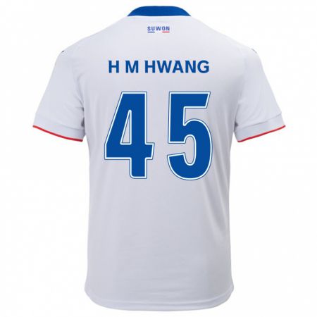 Kandiny Herren Myung-Hyun Hwang #45 Weiß Blau Auswärtstrikot Trikot 2024/25 T-Shirt