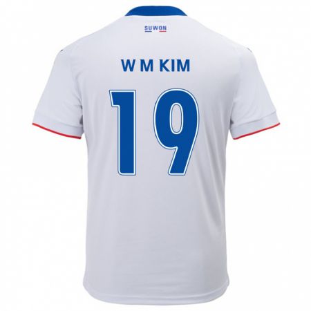 Kandiny Herren Min-Woo Kim #19 Weiß Blau Auswärtstrikot Trikot 2024/25 T-Shirt