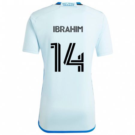 Kandiny Herren Sunusi Ibrahim #14 Eisblau Auswärtstrikot Trikot 2024/25 T-Shirt