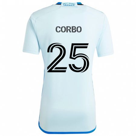 Kandiny Herren Gabriele Corbo #25 Eisblau Auswärtstrikot Trikot 2024/25 T-Shirt