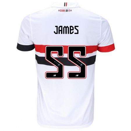 Kandiny Damen James Rodríguez #55 Weiß Rot Schwarz Heimtrikot Trikot 2024/25 T-Shirt