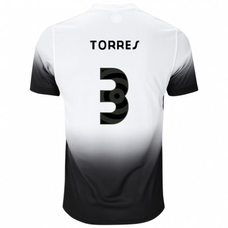 Kandiny Damen Félix Torres #3 Weiß Schwarz Heimtrikot Trikot 2024/25 T-Shirt