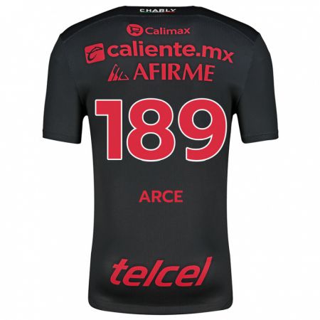 Kandiny Damen Diego Arce #189 Schwarz Rot Heimtrikot Trikot 2024/25 T-Shirt