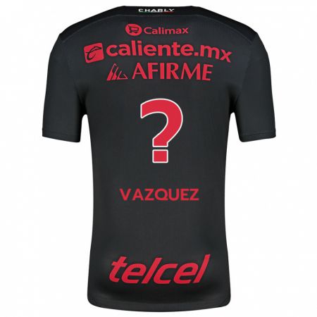 Kandiny Damen Aldair Vázquez #0 Schwarz Rot Heimtrikot Trikot 2024/25 T-Shirt