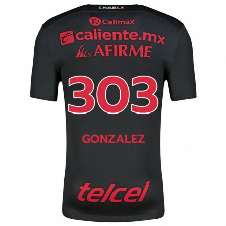 Kandiny Damen Osmar González #303 Schwarz Rot Heimtrikot Trikot 2024/25 T-Shirt