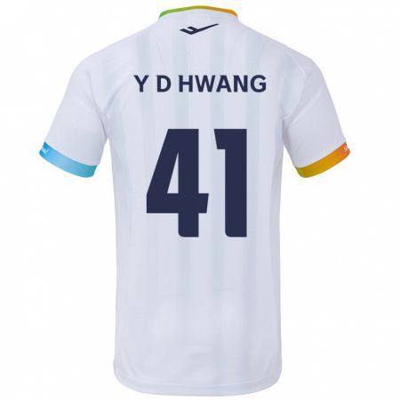 Kandiny Damen Do-Yoon Hwang #41 Weiß Blau Auswärtstrikot Trikot 2024/25 T-Shirt