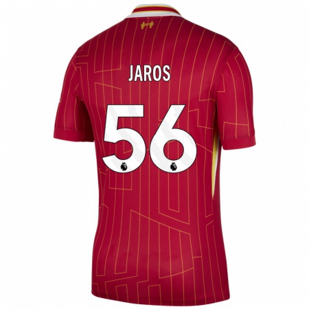 Kandiny Kinder Vitezslav Jaros #56 Rot Gelb Weiß Heimtrikot Trikot 2024/25 T-Shirt